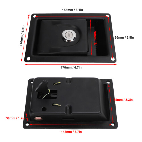 CRS Toolbox Pestillo de pala 170 x 110mm Recubierto con polvo 1