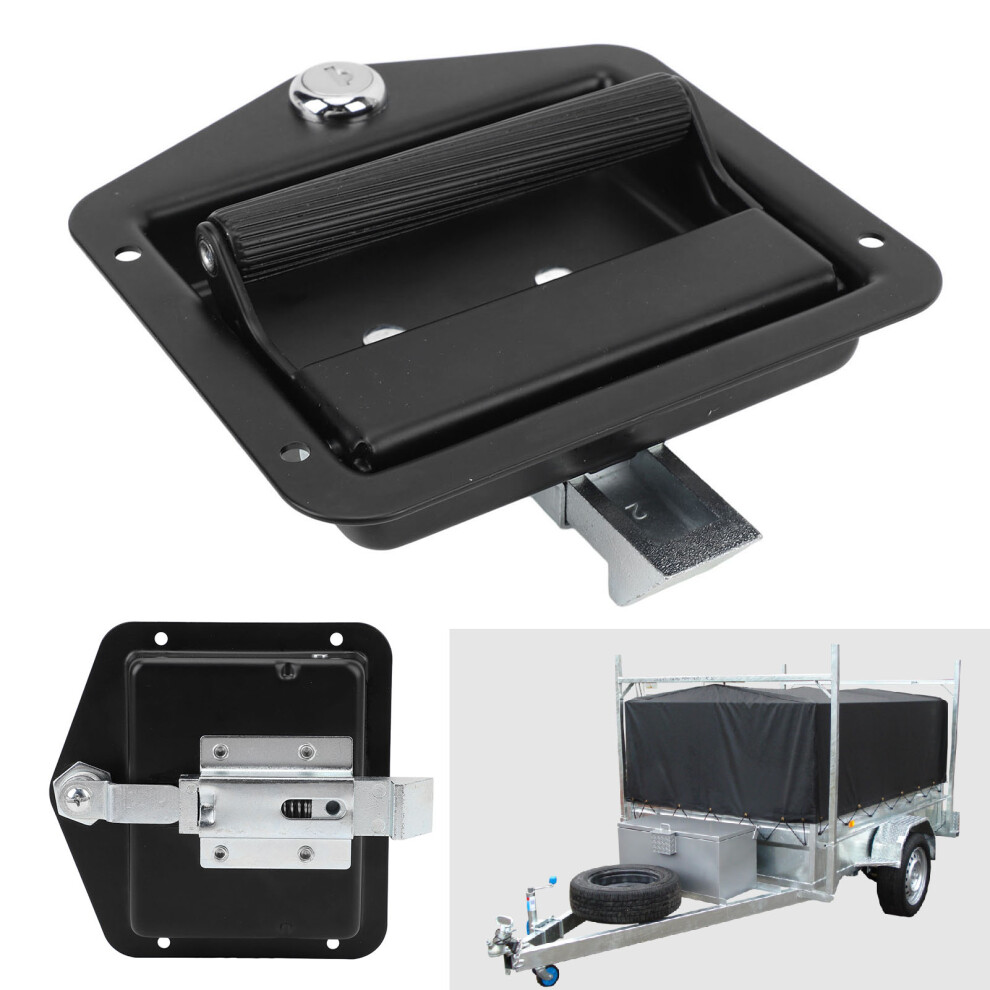 Carbon Steel Toolbox Latch 5.5X5.5in Flush Mount With Keys 9311334048394