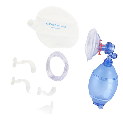 Manual Adult Resuscitator PVC Blue First Aid Oxygen Device 1