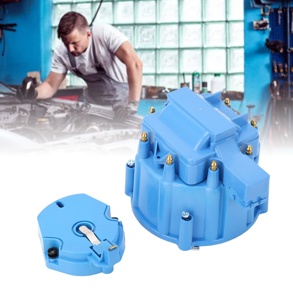 Heavy Duty Hei Distributor Cap And Rotor Set For V8 Engines, Blue 8771334048649