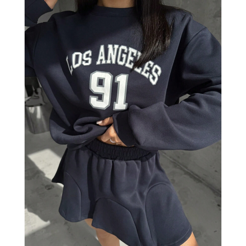 (black, S) 2025 College Style Long Sleeve Autumn and Winter New Pullover Printed Round Neck Sweater Suit Skirt Women's Casual Suit-image-OPC-PJCPSTB-NEW