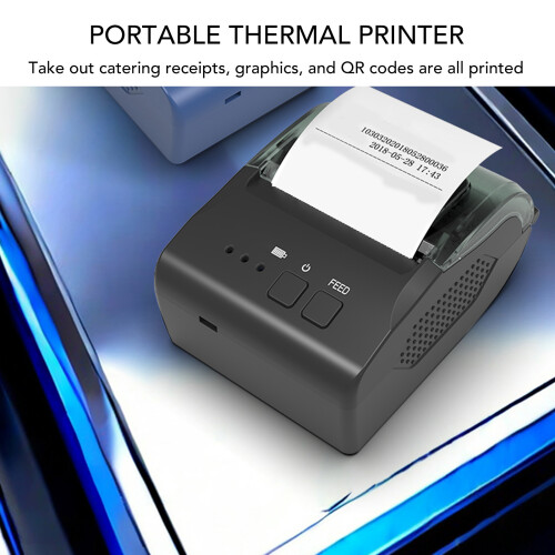 58mm Bluetooth Thermal Label Printer Inkless for Shipping UK Plug 2