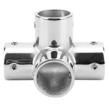 Heavy Duty 25mm Hand Rail Fitting 316 Stainless Steel 4-Way Round Base