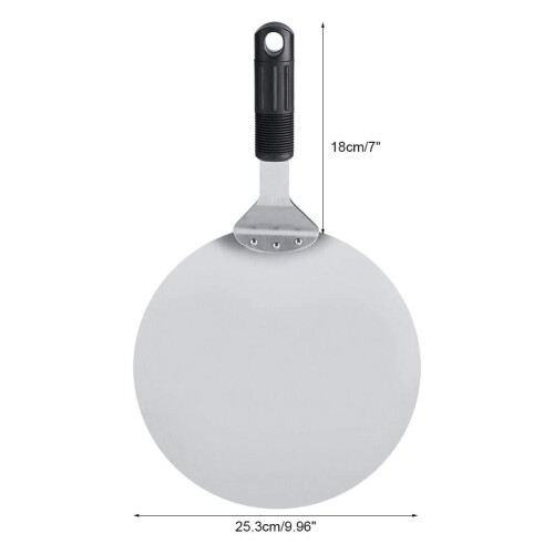 Stainless Steel Pizza Peel Round Shovel 25.3cm Kitchen Baking Tool 2