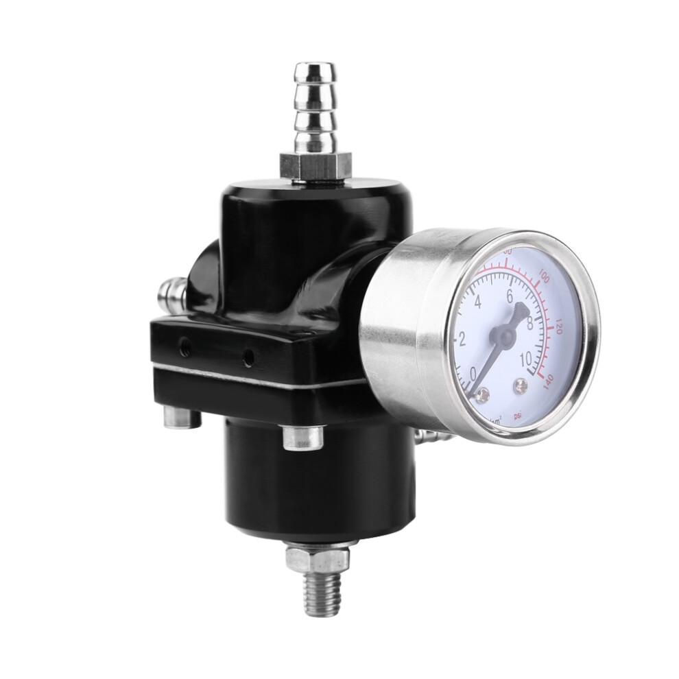 Aluminum Alloy Fuel Pressure Regulator Kit 0-140 Psi Adjustable Gauge 3241334052113