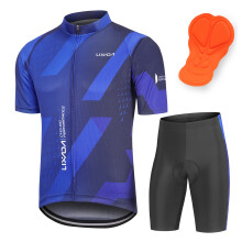 Men Breathable Quick Dry Cycling Jersey & Padded Shorts Set, S-2XL