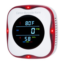KH105 Détecteur de CO 3-en-1 avec écran LCD 75x79x53mm à brancher