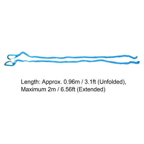 Correa para pala de kayak, 2 piezas, 0.96m-2m, elástica, azul 1