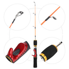 52cm FRP Ice Fishing Rod Two Sections, 3 Guides, Lightweight