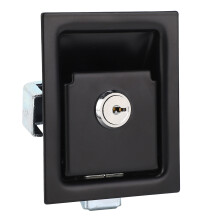Chiusura per cassetta degli attrezzi con 2 chiavi, in acciaio al carbonio, 3.3x2.7in, nera
