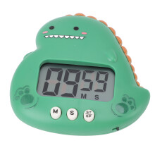Cute Green Dinosaur Timer with Large LCD & Loud Alarm for Kids & Kitchen