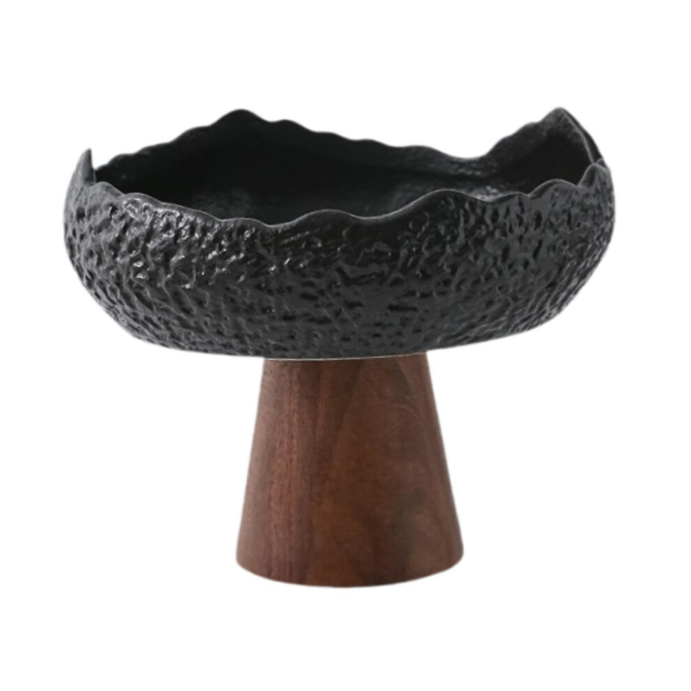 Teller Appetizer Plate Irregular Japanese Style Multi-Purpose Serving Plate With Wood Base Black Restaurant Wedding-image-OPC-PJCPVMT-NEW