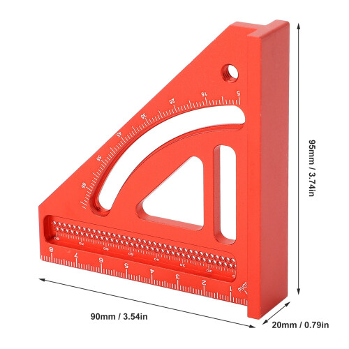 Mini escuadra de carpintero triangular de aleación de aluminio 1