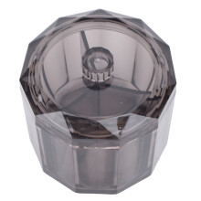 Porte-coton-tiges 3 compartiments 9,3 x 8,8 cm, noir transparent