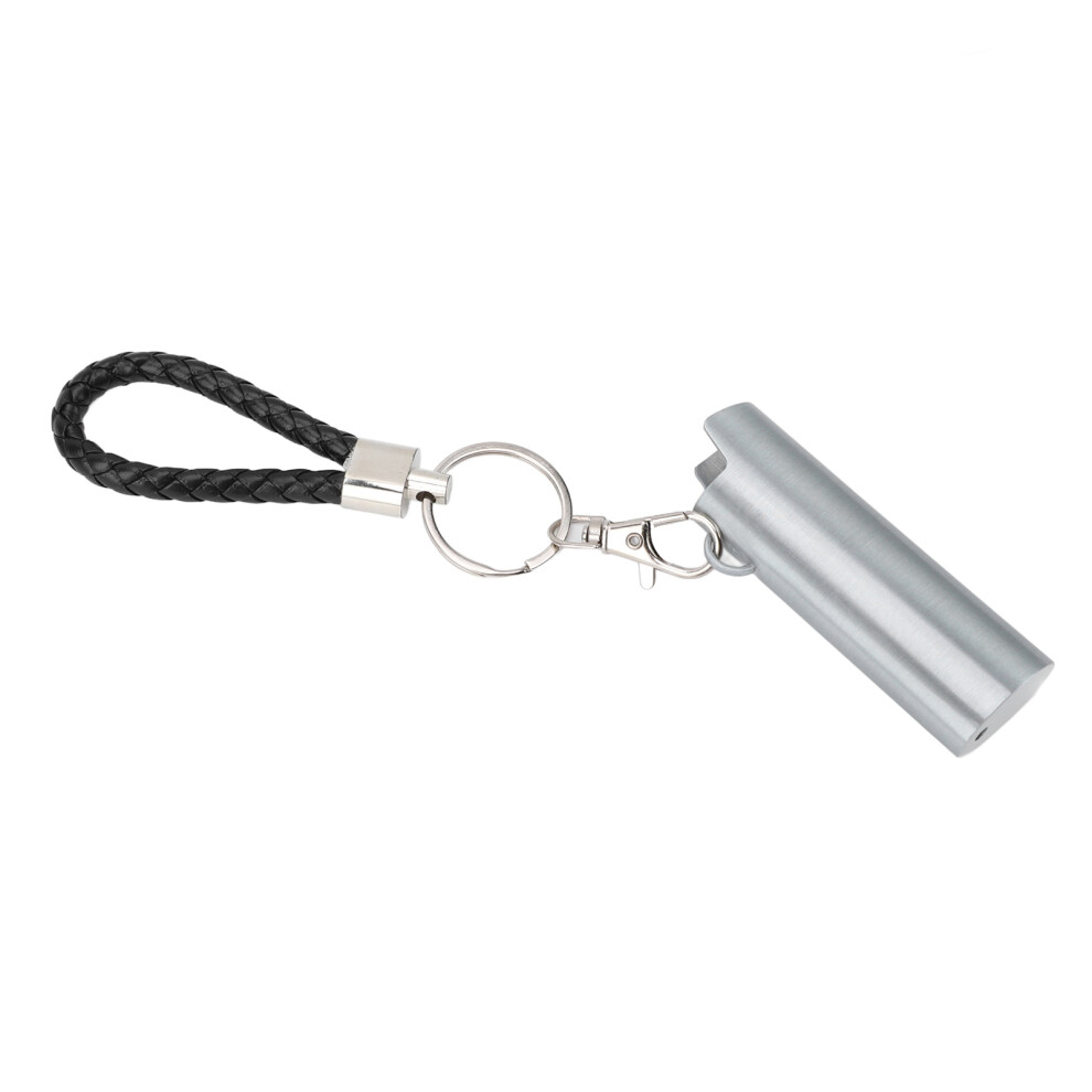 Silver Aluminum Alloy Lighter Holder Keychain with Spring Clip - 8cm