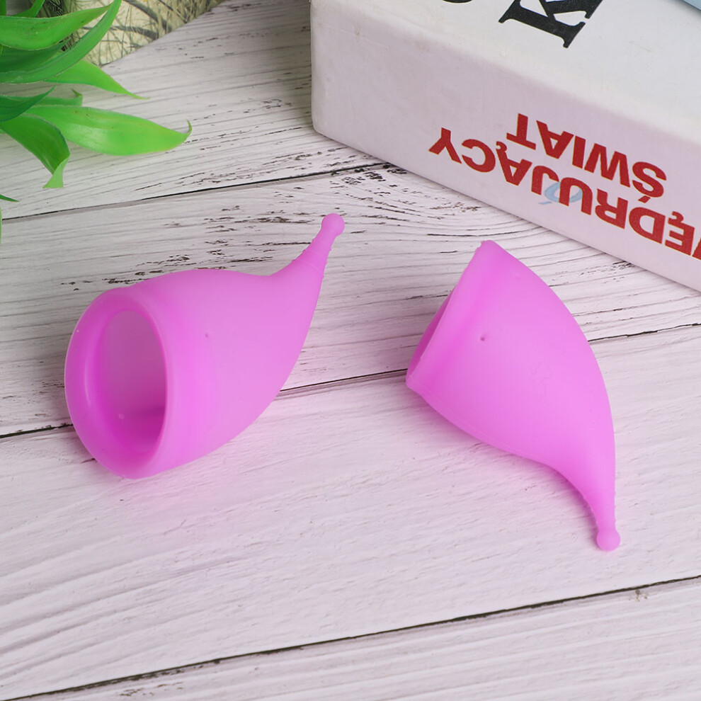 Purple Silicone Feminine Hygiene Cup Women Reusable Menstrual Cup S Size