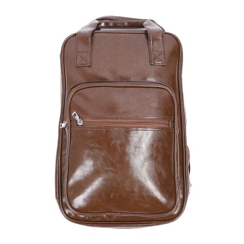 Verdickter Multifunktionaler PU-Leder-Drumstick-Rucksack, Braun 2