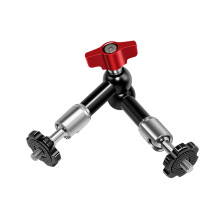Bras réglable en aluminium noir vis de 1/4 de pouce 360