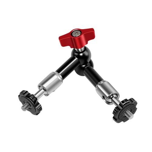 Bras réglable en aluminium noir vis de 1/4 de pouce 360