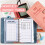 100 buste Budget Binder in pelle PU A6 rosa 2