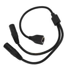 Câble DMX double XLR 3 broches mâle vers RJ45 femelle, longueur 1,6 pieds