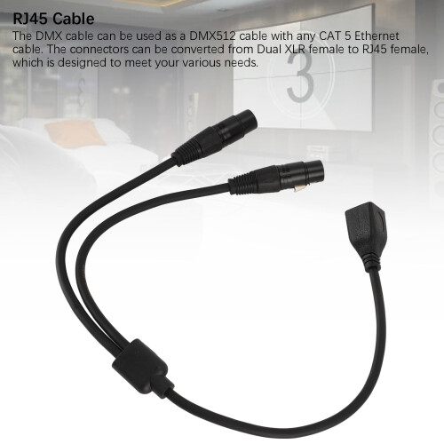 Cavo DMX Dual XLR(F) a RJ45(F) da 0.5m per palco 2