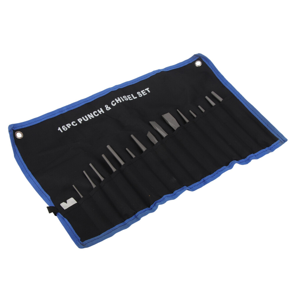 16Pcs Steel Punch & Chisel Set For Metalwork, Sizes & Colors 8401334081475