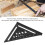 Regla triangular de 7 pulgadas de aleación de aluminio negra 17.78cm 7