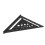 Regla triangular de 7 pulgadas de aleación de aluminio negra 17.78cm 12