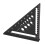 Regla triangular de 7 pulgadas de aleación de aluminio negra 17.78cm 8