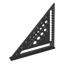 Équerre triangulaire de 7 pouces, 17,78 cm, aluminium noir, 90