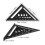 Regla triangular de 7 pulgadas de aleación de aluminio negra 17.78cm 6