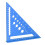 Regla triangular de aluminio de 7 pulgadas, transportador azul. 15