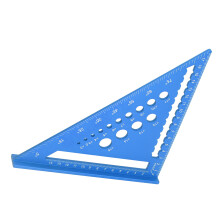 Règle triangulaire de 7 pouces en alliage d'aluminium bleu 17,78 cm
