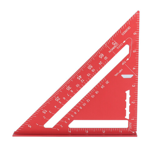 Squadra da carpentiere 7 pollici imperiali 90/45 alluminio rosso 1