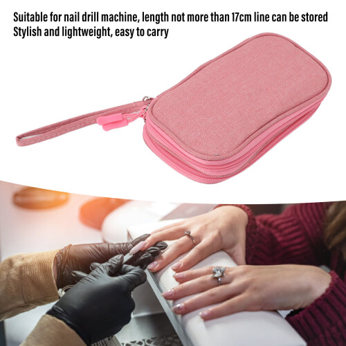 Bolsa para taladro de uñas, resistente al agua, tejido multicapa 2