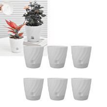 6 pezzi di vasi da fiori in plastica bianchi 122mm/4,8in Apertura
