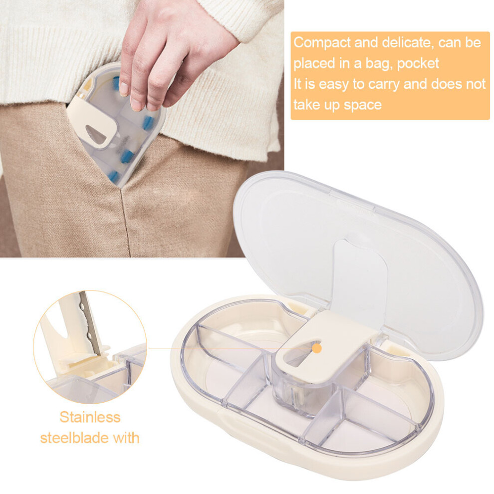 White Weekly Pills Organizer Case With Splitter, Pp Material