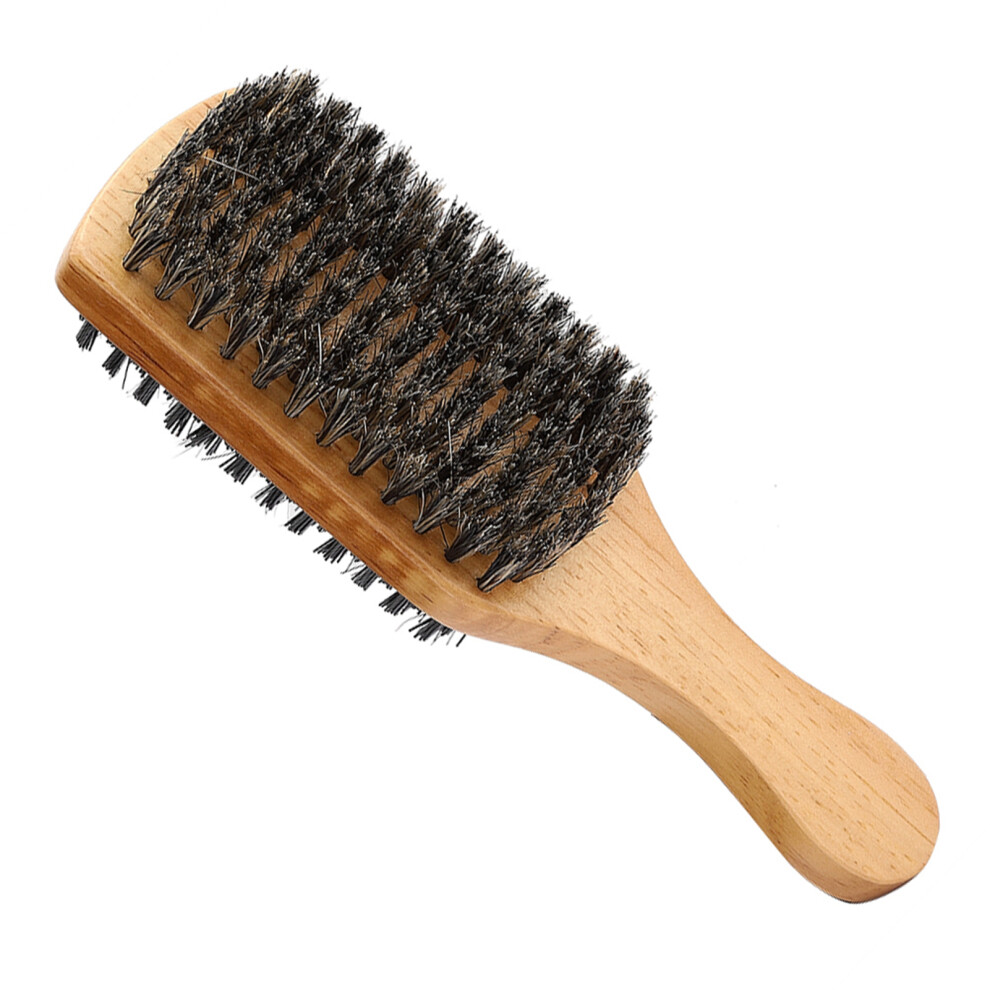 2-in-1 Beard Brush: Nylon Detangle & Bristle Massage for Men (M)