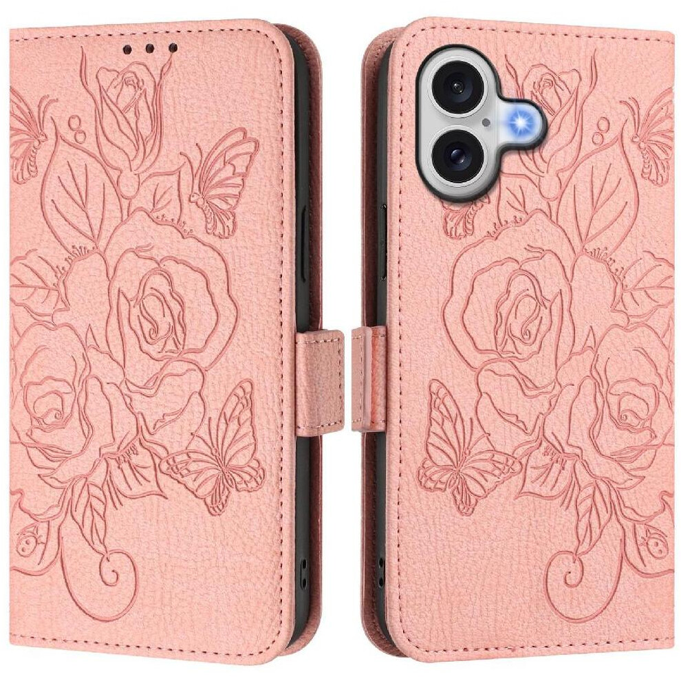 (Pink) Case For Iphone 17 With Credit Card Slot Pu Leather Magnetic Wallet Pink 764563142835