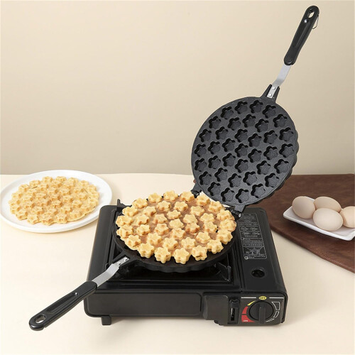 Egg Waffle Maker - Double-Sided, Aluminum Alloy, Non-Stick Eggettes Pans, Bubble Waffles, Home Kitchen 1