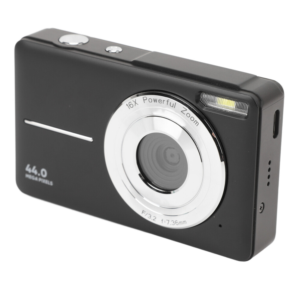 Kids Digital Camera 44Mp 1080P 16X Zoom 2.4" Ips Screen Black 8741334091341