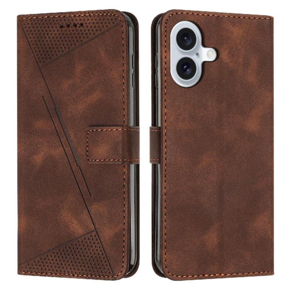 (Brown) Flip Case For Iphone 17 Wallet Pu Leather Card Insertion Kickstand Brown 764563143597