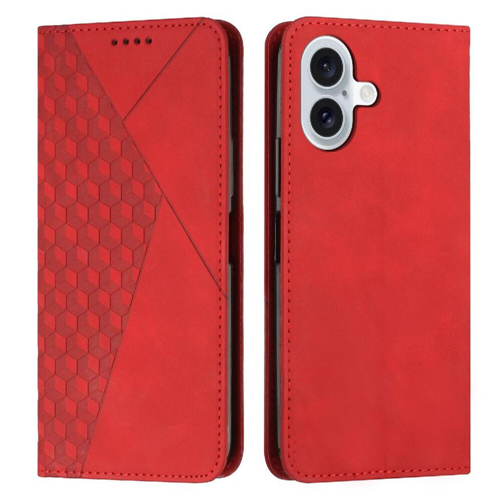 (Red) Flip Case For Iphone 17 Pu Leather Card Insertion Wallet Kickstand Red 764563143986