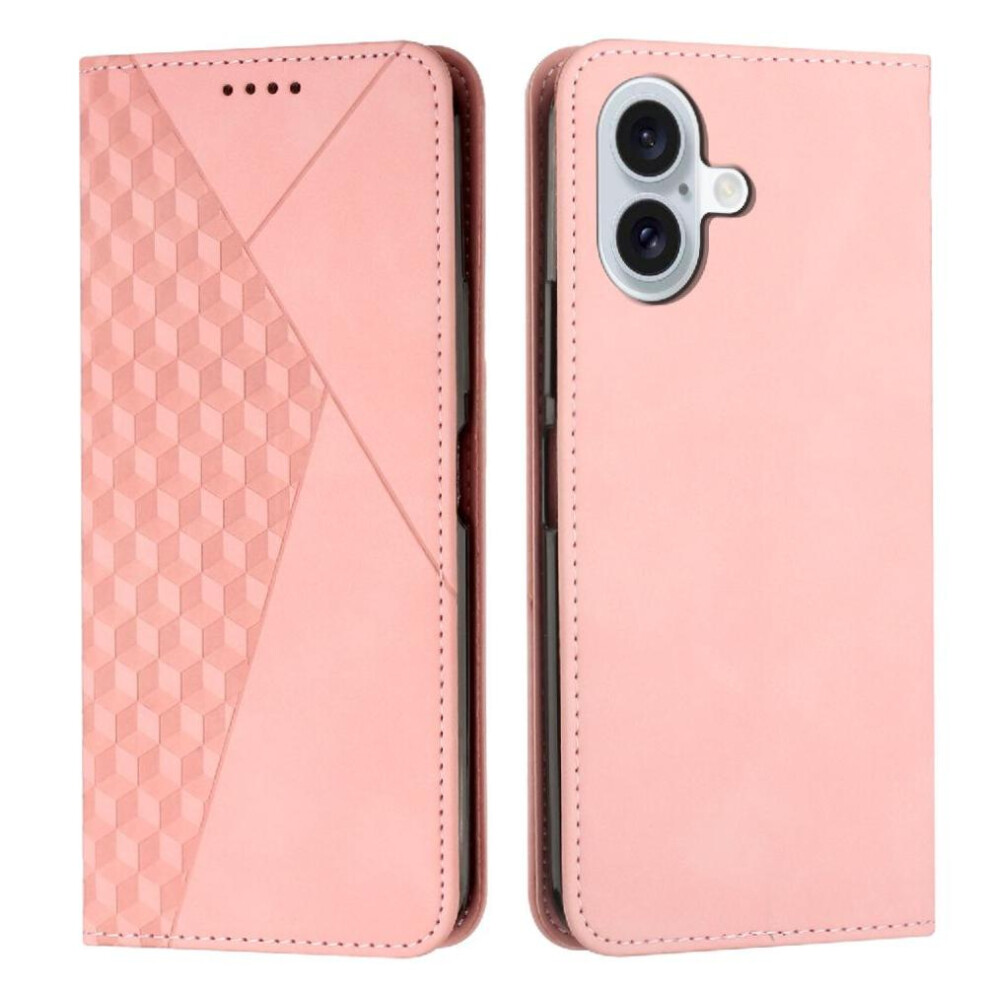 (Pink) Flip Case For Iphone 17 Pu Leather Card Insertion Wallet Kickstand Pink 764563144020