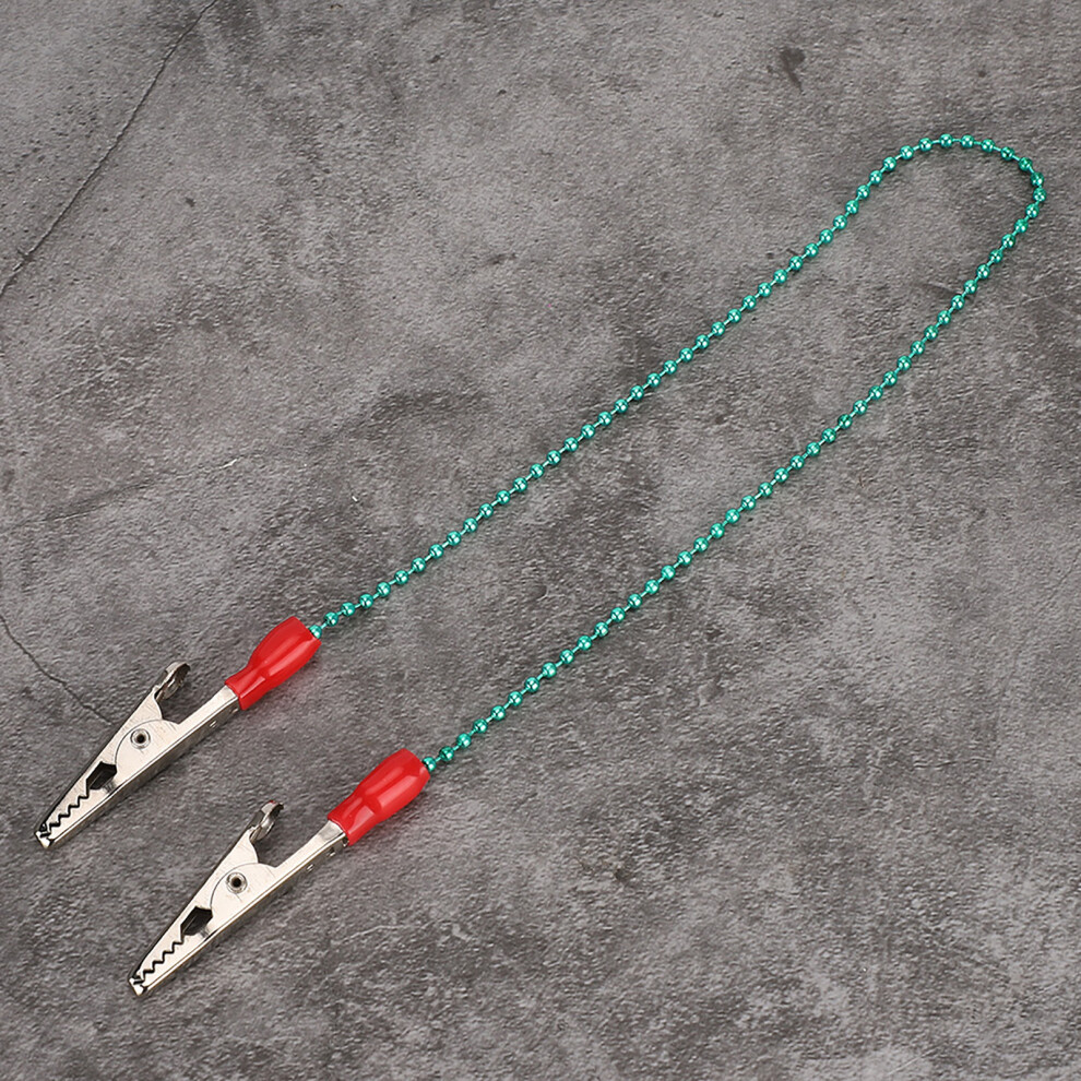 Green Dental Bib Clip Set (5) With Steel Ball Chain - Ideal Dentist Supplies