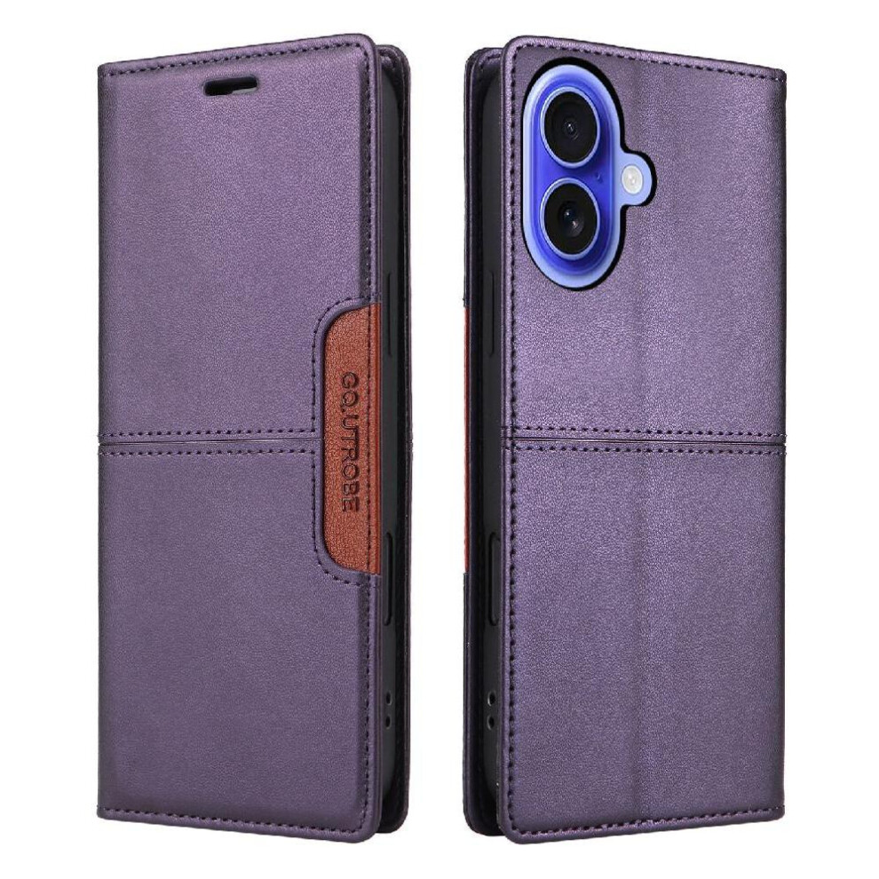 (Purple) Flip Case For Iphone 17 Rfid Blocking Flip Cover Wallet Shockproof Purple 764563143436