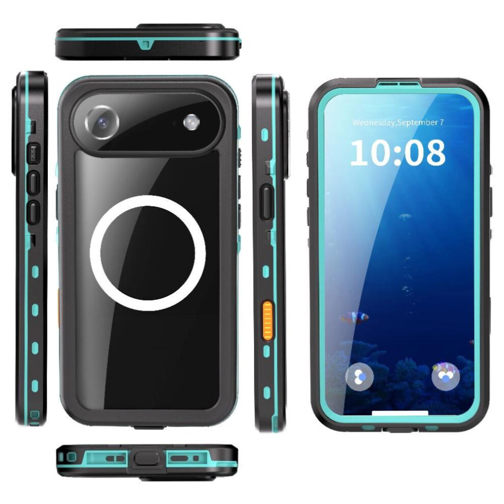 (Blue) Waterproof Case For Iphone 17 Air Ip68 Waterproof Full Rated Waterproof Dustproof 12Ft Military Shockproof Blue 764563144808