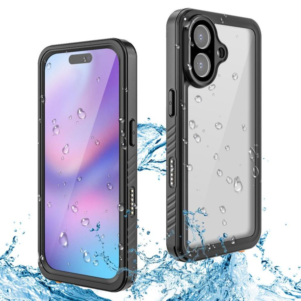(Black) Case For Iphone 17 Waterproof Built 12Ft Military Shockproof In Screen Protector Ip68 Waterproof Full Black 764563144860