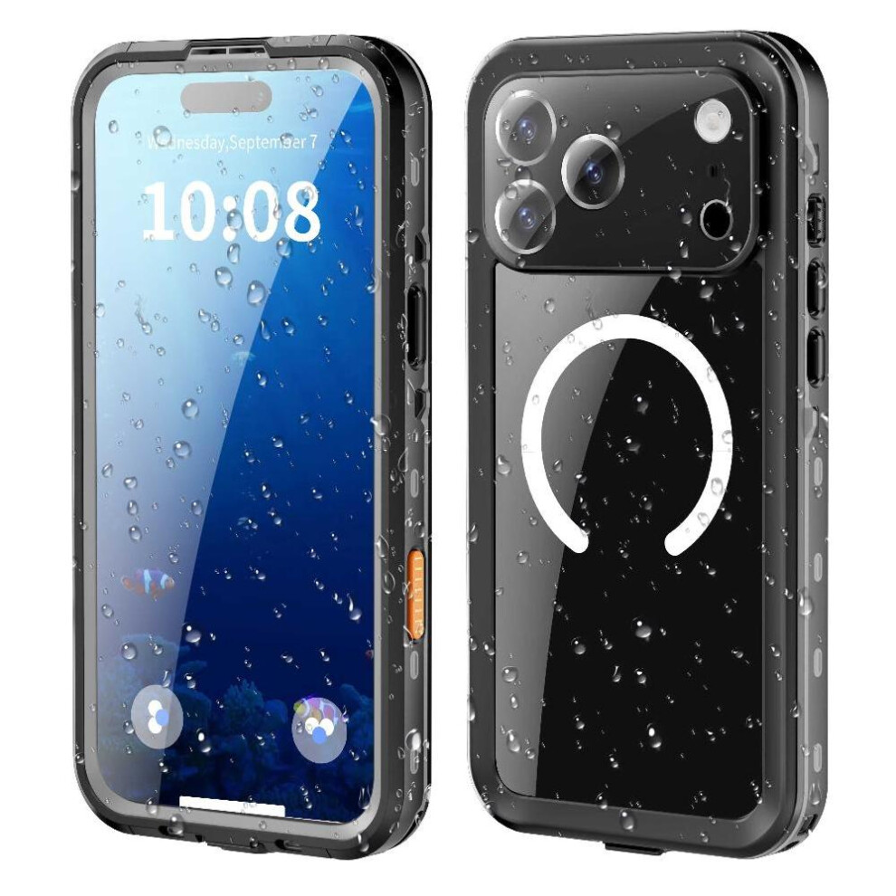 Gangxun (Black) Waterproof Case For Iphone 17 Pro Max In Screen Protector Magnetic Case 12Ft Military Shockproof Ip68 Waterproof Full Black